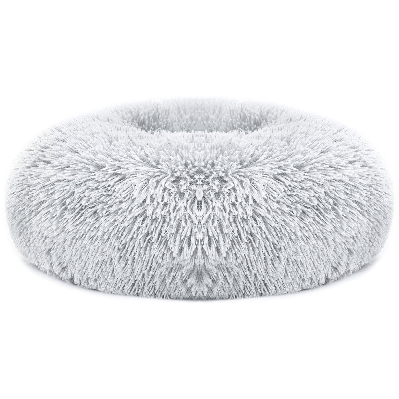 Round fleece pet bed for dogs and cats