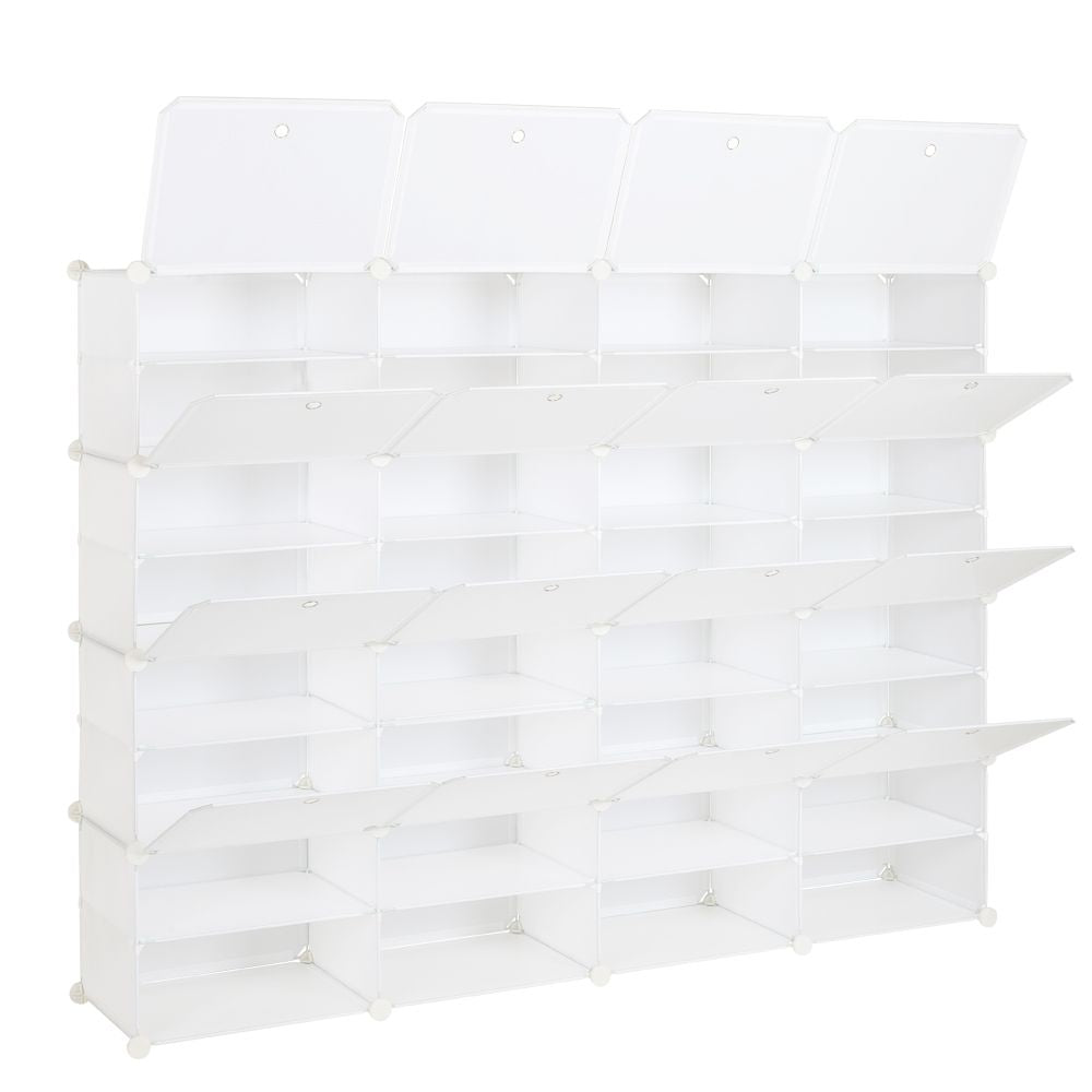Eight-tier 32 grid modular shoe rack tower
