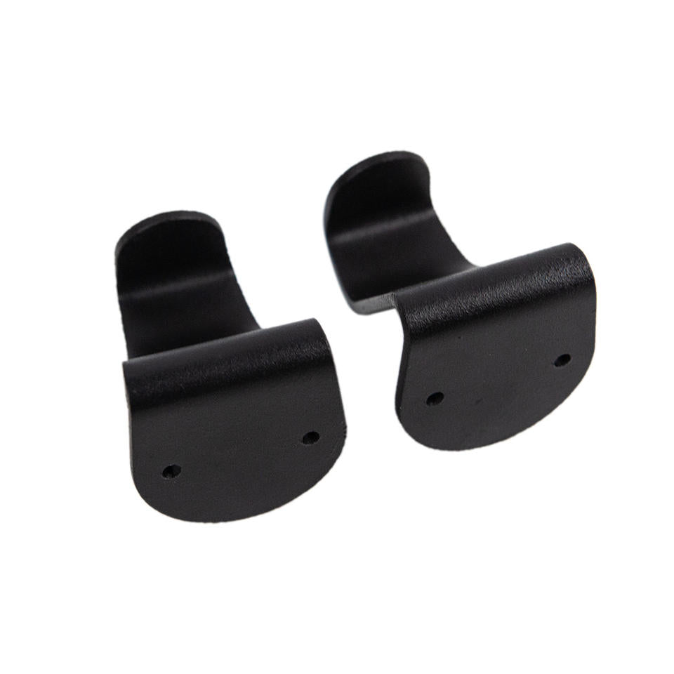 Pair of black car headrest hooks