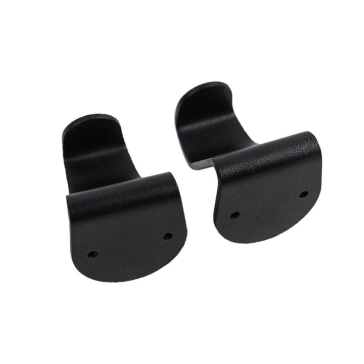 Pair of black car headrest hooks