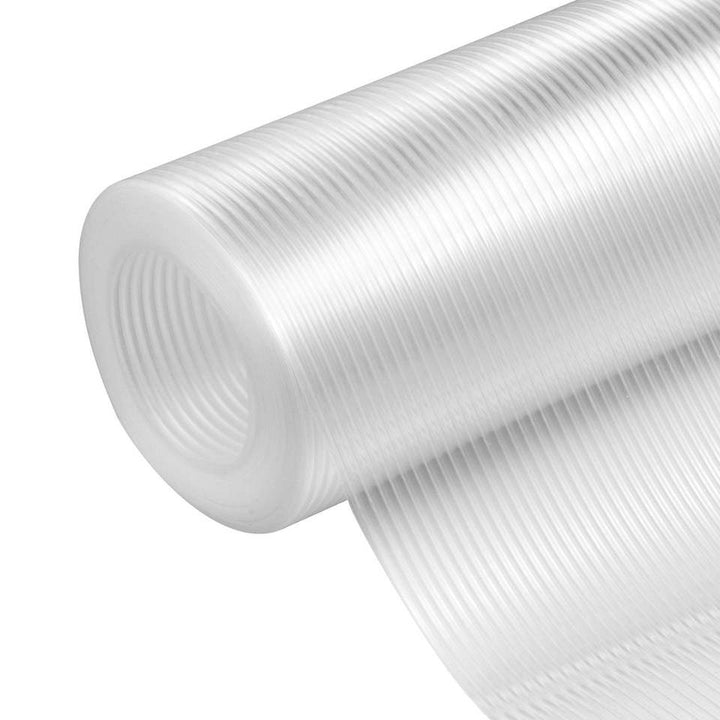 Clear ribbed non-adhesive shelf liner roll close up