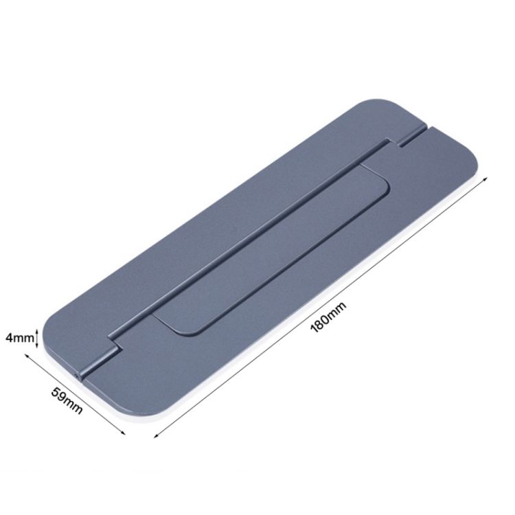 Slim folding laptop riser with 180mm dimensions shown