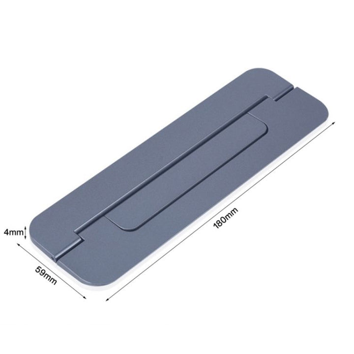 Slim folding laptop riser with 180mm dimensions shown