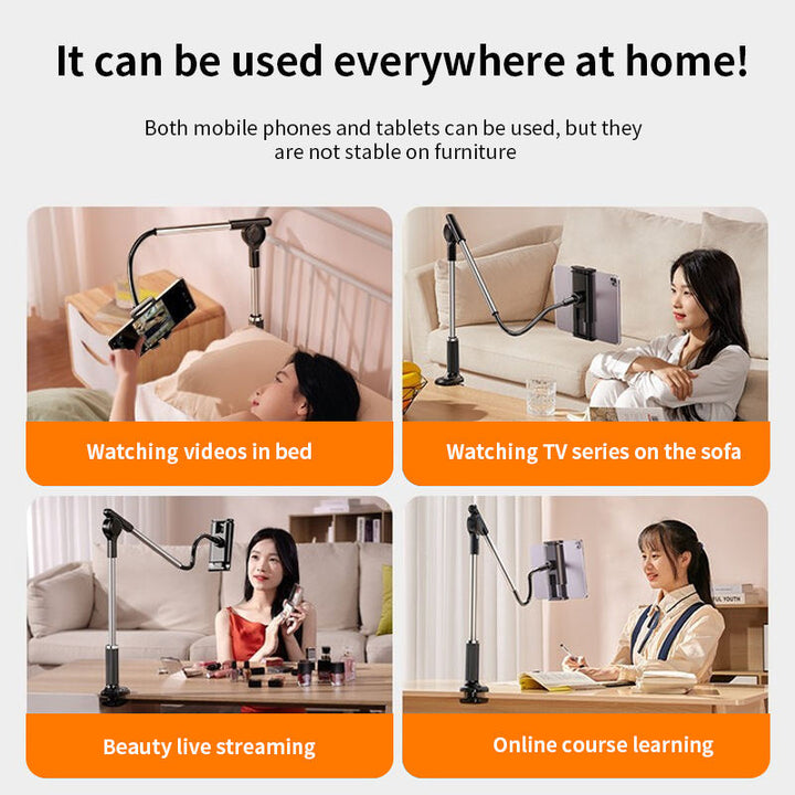 Gooseneck phone holder used in bed, on the sofa and at a desk