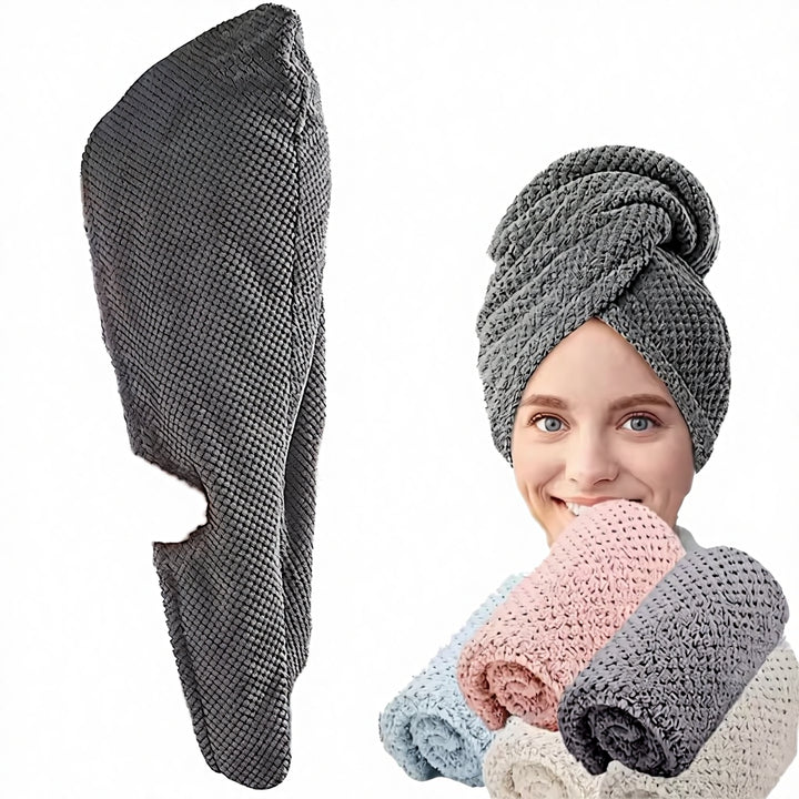 Dark grey jacquard woven quick-dry hair turban